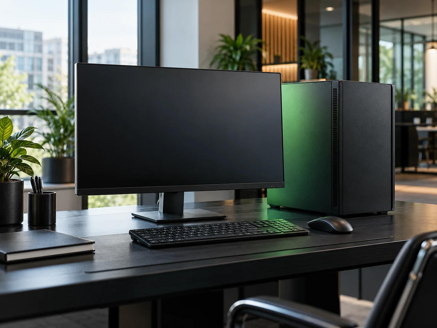 Moderner PC-Arbeitsplatz – illustrative Aufnahme